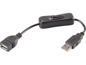 USB-Kabel usb 2.0 usb-a Stecker, usb-a Buchse 0.25 m Schwarz inkl. Ein/Aus-Schalter, vergo - Renkforce