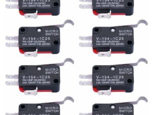 10 Stück Mikroschalter Langes Scharnier Biegehebelarm spdt Snap Action Endschalter für Arduino V-154-1C25