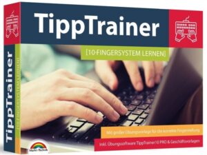 10 Finger Tippen für zu Hause am PC lernen - blind jedes Wort finden - Maschinenschreiben inkl. Tipp Trainer Software für den PC