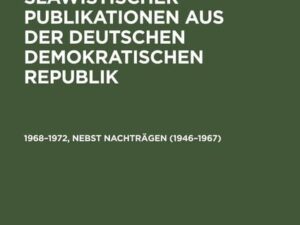 1968¿1972, nebst Nachträgen (1946¿1967)