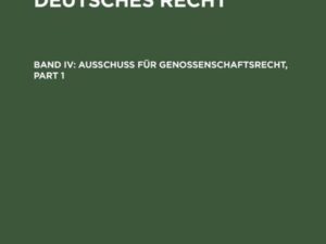 Akademie für Deutsches Recht / Ausschuß für Genossenschaftsrecht