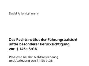 Das Rechtsinstitut der Führungsaufsicht unter besonderer Berücksichtigung von § 145a StGB