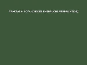 Die Mischna. Naschim / Sota (Die des Ehebruchs Verdächtige)