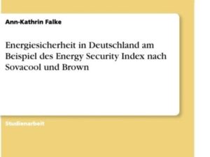 Energiesicherheit in Deutschland am Beispiel des Energy Security Index nach Sovacool und Brown