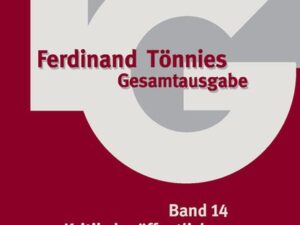 Ferdinand Tönnies: Gesamtausgabe (TG) / 1922