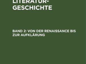 Friedrich Schubel: Englische Literaturgeschichte / Von der Renaissance bis zur Aufklärung