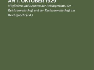 Fünfzig Jahre Reichsgericht am 1. Oktober 1929