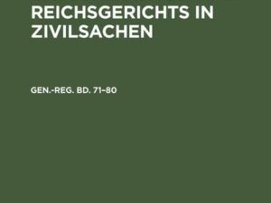 Generalregister zum einundsiebzigsten bis achtzigsten Bande