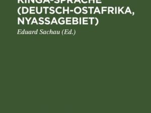 Grammatik der Kinga-Sprache (Deutsch-Ostafrika, Nyassagebiet)