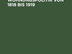 Hamburgs Wohnungspolitik von 1818 bis 1919