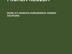 Hans-Georg Kemper: Deutsche Lyrik der frühen Neuzeit / Barock-Humanismus: Krisen-Dichtung