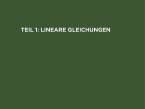 Helmut Hasse: Höhere Algebra / Lineare Gleichungen