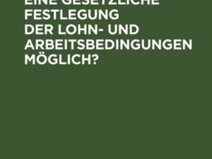 Inwieweit ist eine gesetzliche Festlegung der Lohn- und Arbeitsbedingungen möglich?