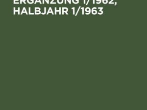 Katalog. Akademie-Verlag, Berlin, Ergänzung 1/1962, Halbjahr 1/1963