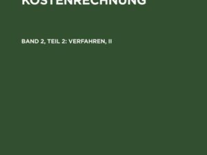 Konrad Mellerowicz: Kosten und Kostenrechnung / Verfahren, II