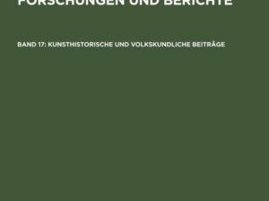 Kunsthistorische und volkskundliche Beiträge