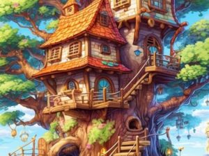 Malbuch - Fairy-Treehouse