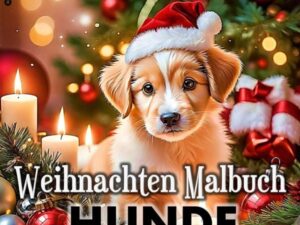 Malbuch Weihnachten für Erwachsene Hunde Weihnachten Süße Bescherung am Weihnachtsbaum