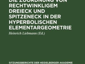 Neuer Beweis für die Zuordnung von rechtwinkligem Dreieck und Spitzeneck in der hyperbolischen Elementargeometrie