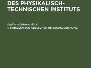 Tabellen zur Abelschen Integralgleichung