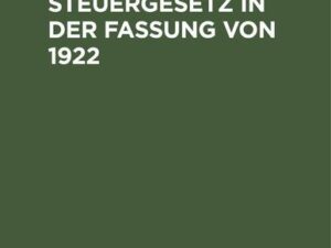 Umsatzsteuergesetz in der Fassung von 1922