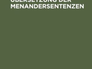 Zur arabischen Übersetzung der Menandersentenzen