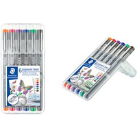 STAEDTLER Pigmentliner, Strichstärke: 0,3 mm, 6er Etui lange Metallspitze ideal für Lineale & Schablonen, Pigment - 1 Stück (30803-SSB6)