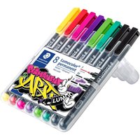 Staedtler Lumocolor 31-S WP8 Permanent-Marker Sortiert Schwarz - Grün - Hellgrün - Pink - Rot - Violett - Gelb 8 Stück(e) (31-S WP8)