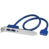 StarTech.com 2 Port USB3.0 A Buchse Slotblech Adapter - USB-Konsole - 9-polig USB Typ A (W) - 20 PIN IDC (W) - 50cm (USB / USB2.0 / USB3.0) - Blau (USB3SPLATE)